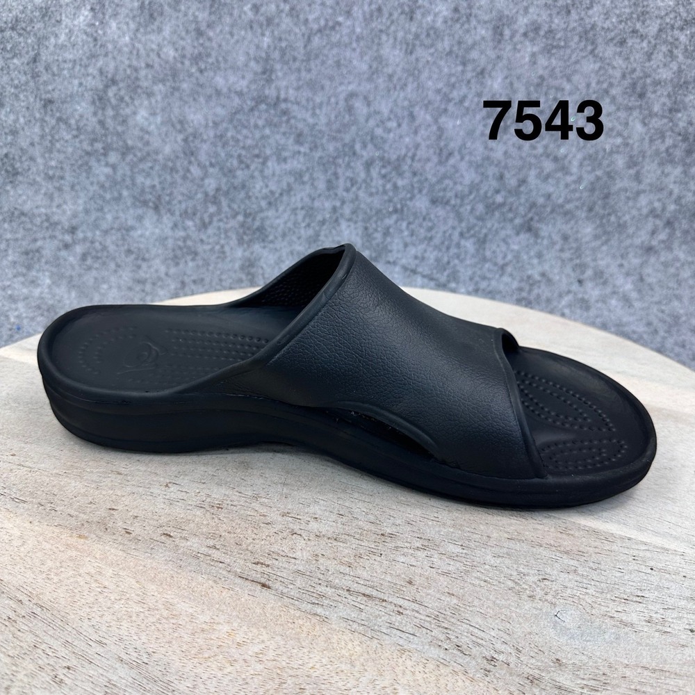 Doggers Mens Black Slides Comfort Contoured Footbed Size 10/11 Casual Shoes